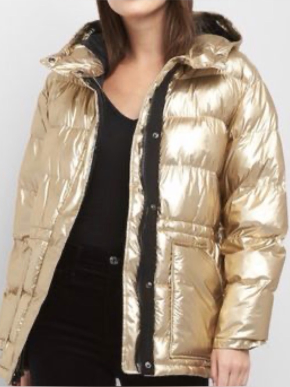 Gap ColdControl Max Oversized Metallic Gold Puffer Jacket
